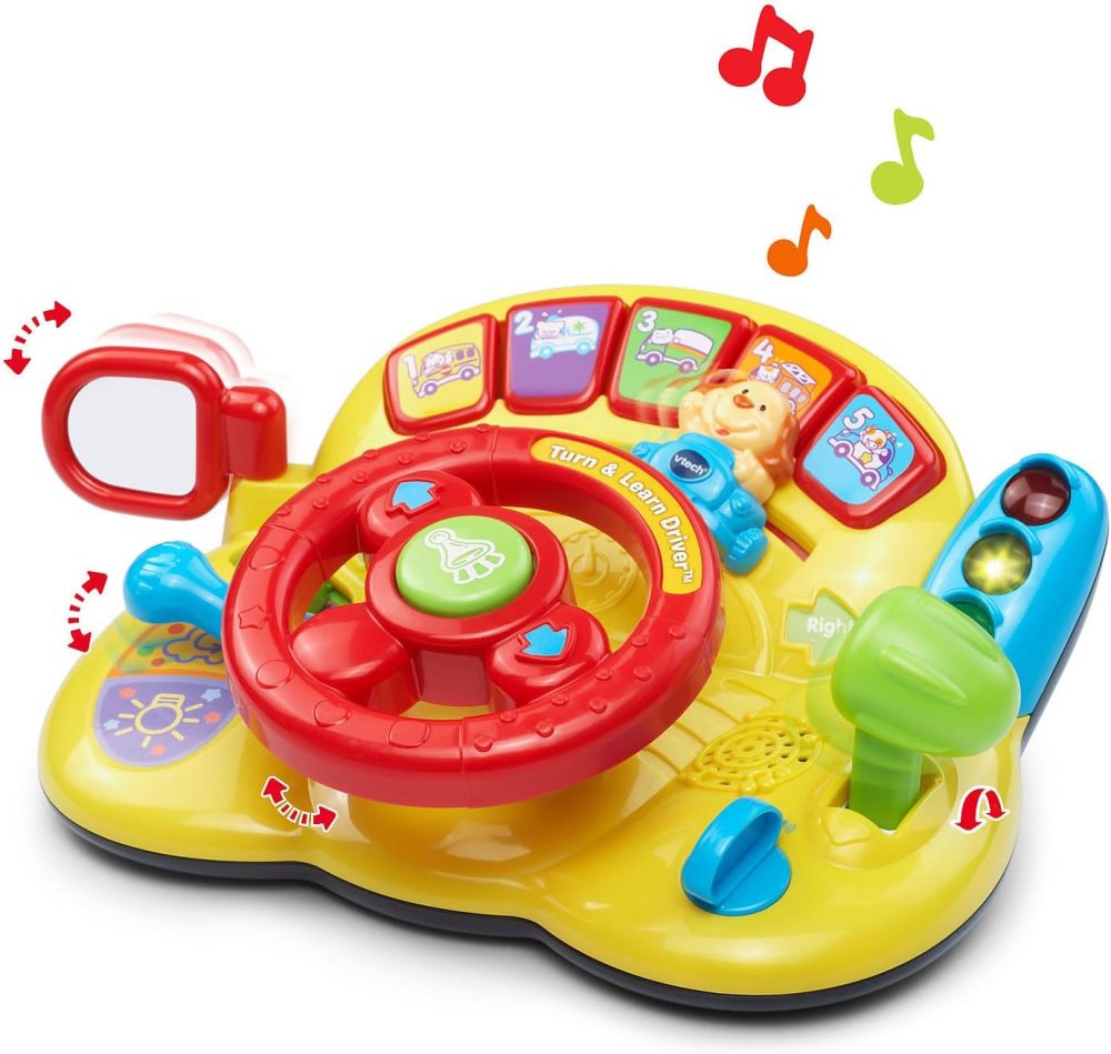Đồ chơi lái xe nhập vai giáo dục VTech Turn and Learn Driver - 166600 - Màu vàng