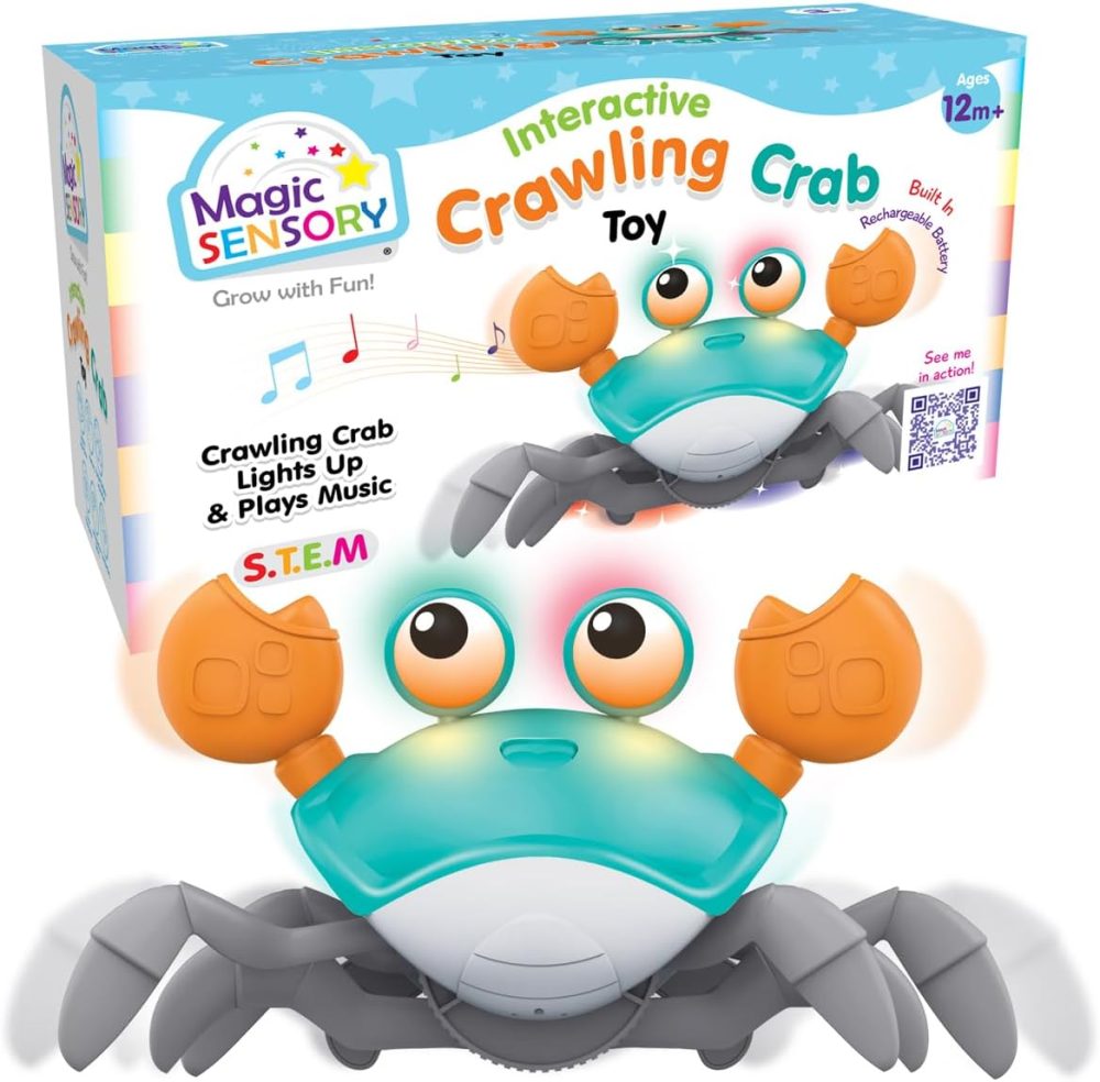 🦀 Đồ chơi Cua Bò Tương Tác – Magic Sensory Crawling Crab Toy