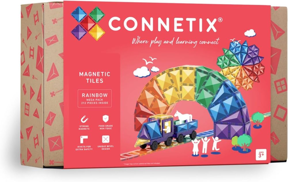 🌈 Bộ xếp hình nam châm CONNETIX Rainbow Mega Pack – 212 chi tiết