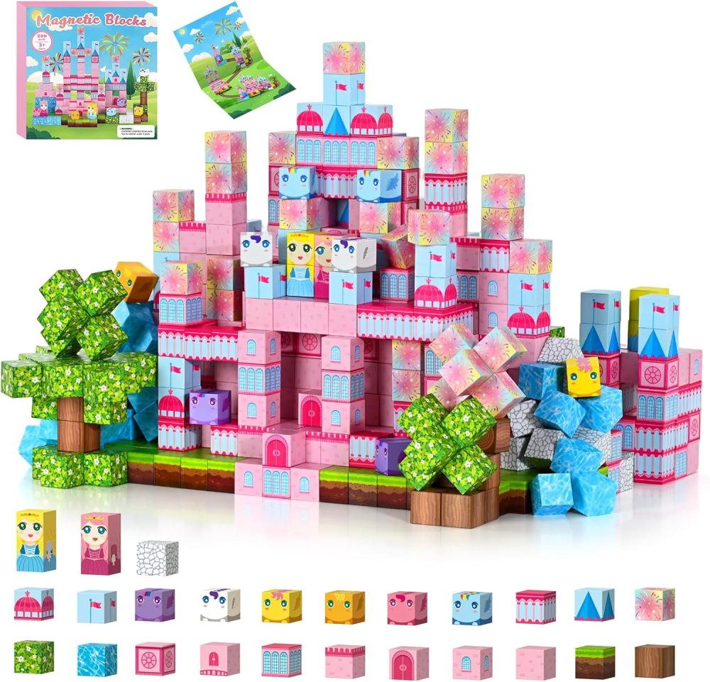🧲 BabyFun Magic Magnetic Tiles 200 Pieces – Bộ Xếp Hình Nam Châm Sáng Tạo 200 Miếng