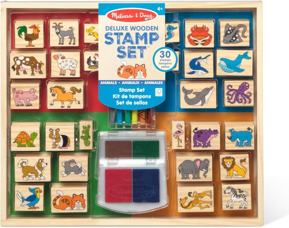 🐾 Melissa & Doug – Bộ tem gỗ cao cấp: Động vật | Phiên bản BabyFun