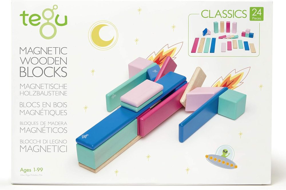 🧩 Tegu Magnetic Wooden Blocks – Bộ Gỗ Nam Châm Blossom 24 Miếng | BabyFun Edition