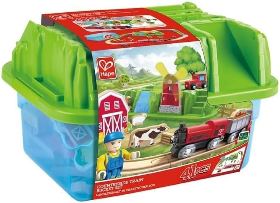 🚂 BabyFun Countryside Train Set – Tàu Hỏa Nông Trại Gỗ Dành Cho Bé Khám Phá & Xây Dựng