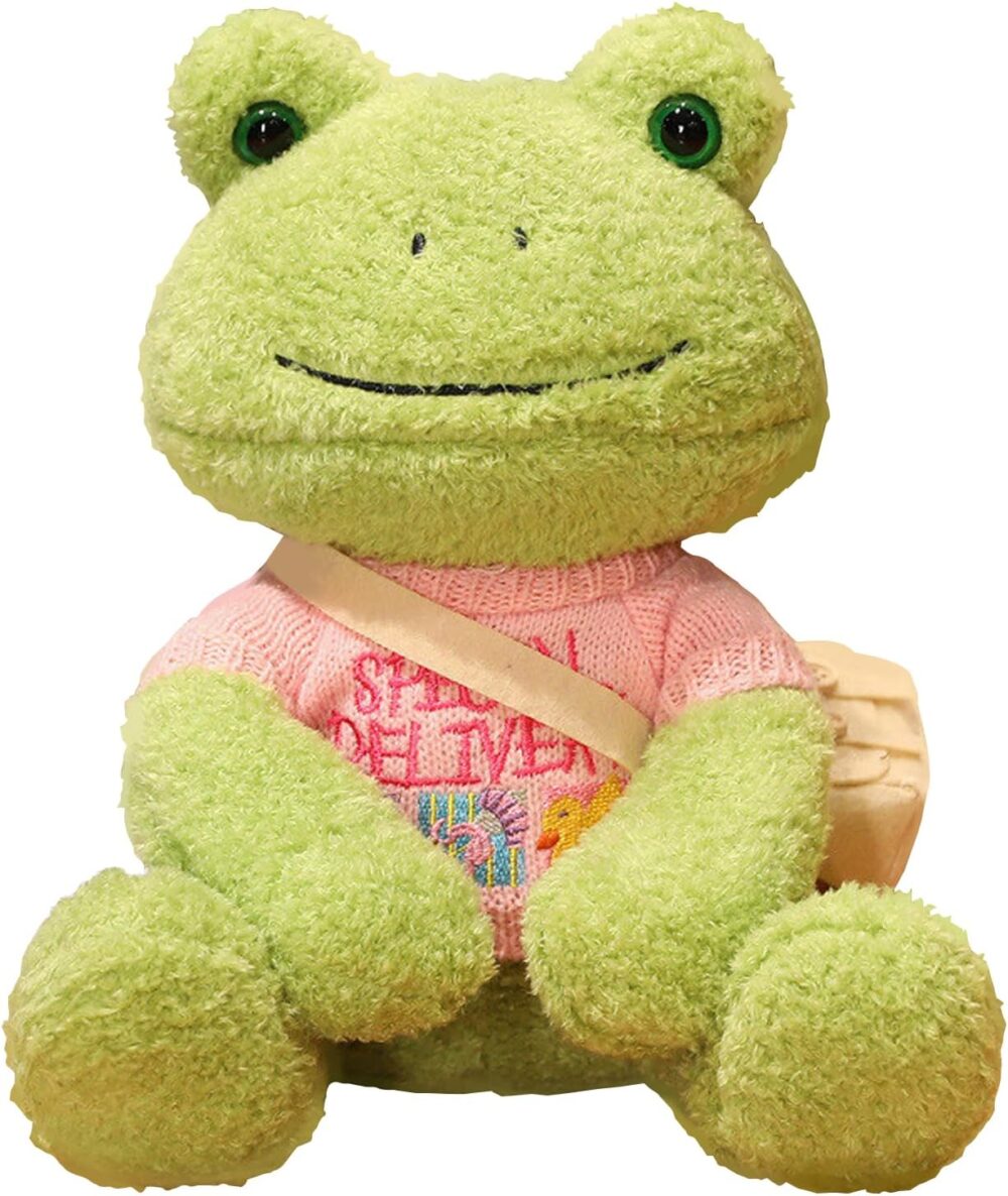 🐸💗 Frog Plush 8.5 Inch – Bé Ếch Bông Mặc Áo Hồng