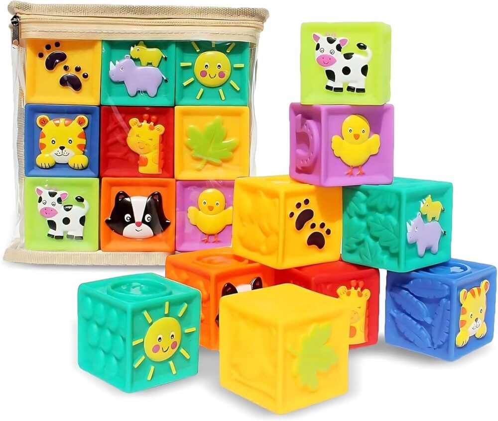 🧸🧱 Adpartner Baby Blocks – Bộ 9 Khối Silicon Mềm (6+ Tháng)