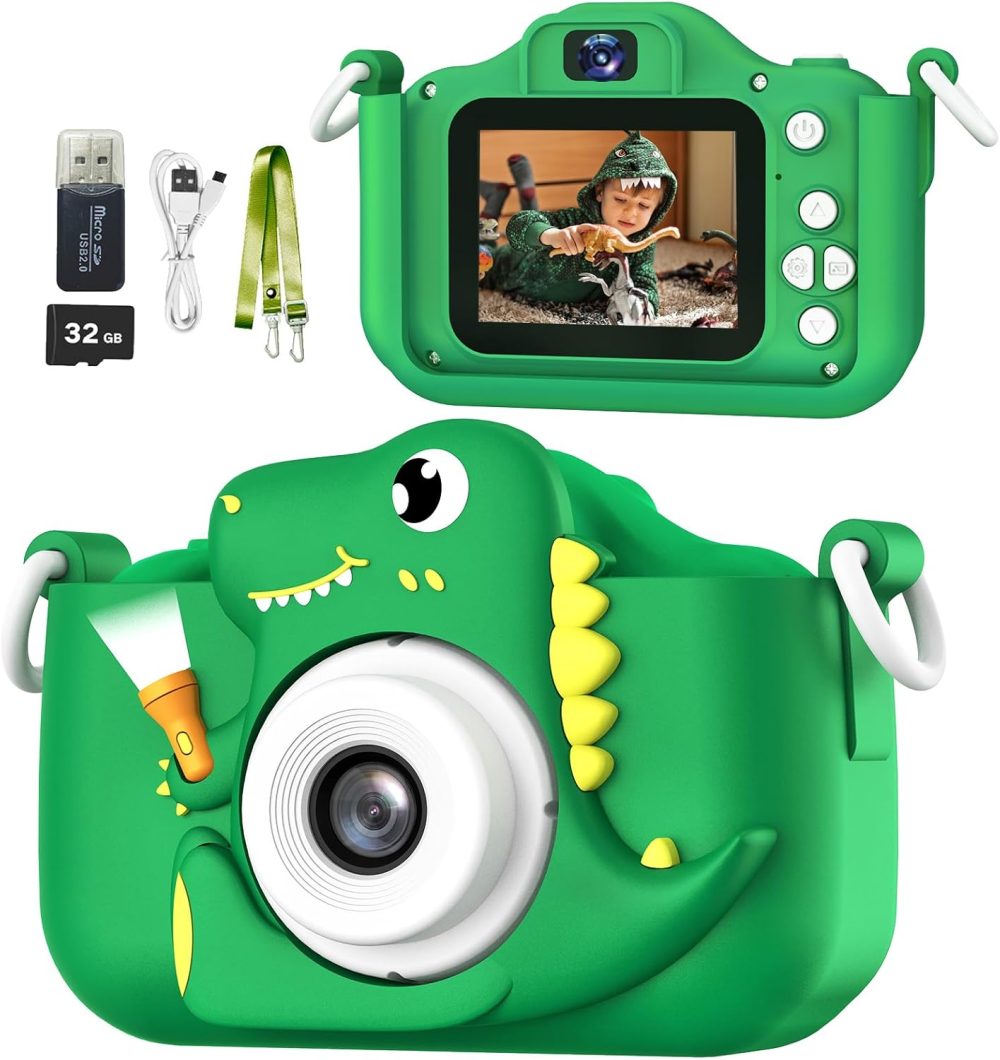 📷 BabyFun Kids Camera – Phiên bản Khủng Long Xanh 🦖