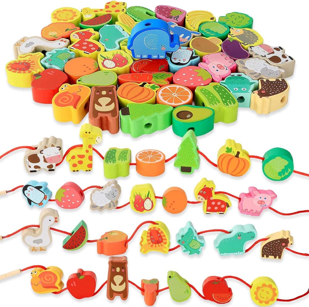 🍎 BabyFun Wooden Lacing Beads – Xâu Chuỗi Học Vui, Bé Khéo Tay & Thông Minh Hơn Mỗi Ngày