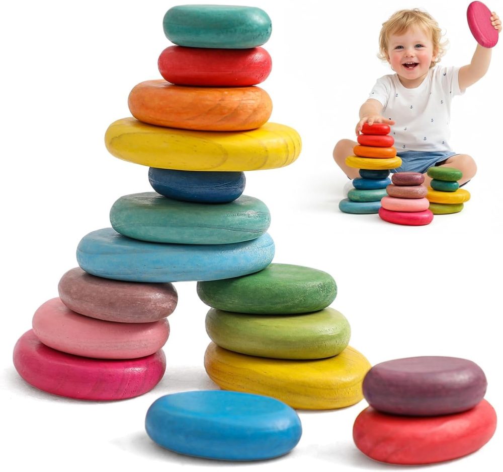 🪨🌈 EERKEOD Jumbo Balancing Stones – Khối Xếp Chồng Cỡ Lớn (16 Chi Tiết)