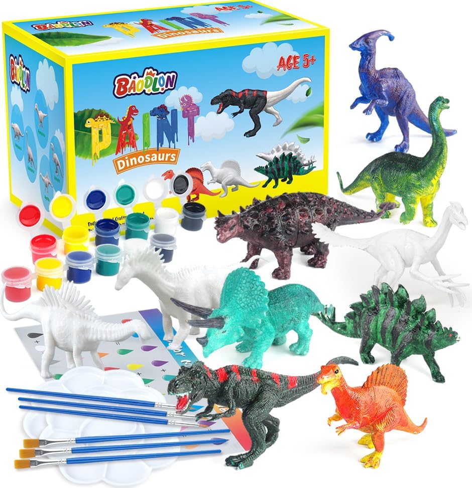 🎨🦖 BAODLON Dinosaur Painting Kit – Bộ Tô Màu Khủng Long Sáng Tạo (10 Mô Hình)