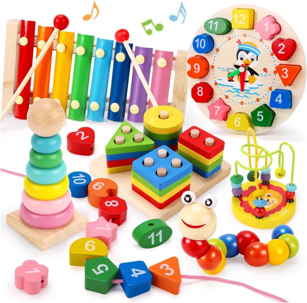 🪵🎶 Bộ 6 Đồ Chơi Gỗ Montessori Cho Bé – Học Qua Chơi Toàn Diện