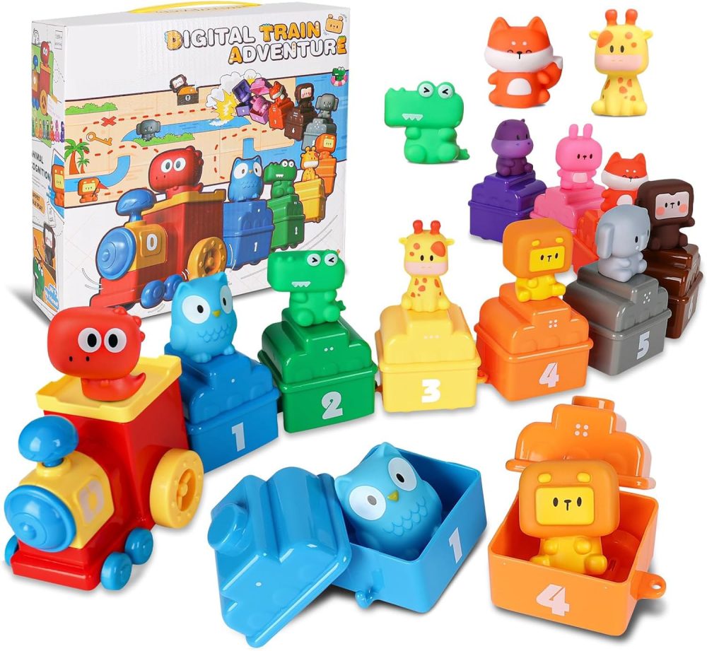 🚂🌈 YHIXYUNAZ Train Engine Pairing Set – Bộ Tàu Ghép Màu & Rối Tay Giáo Dục