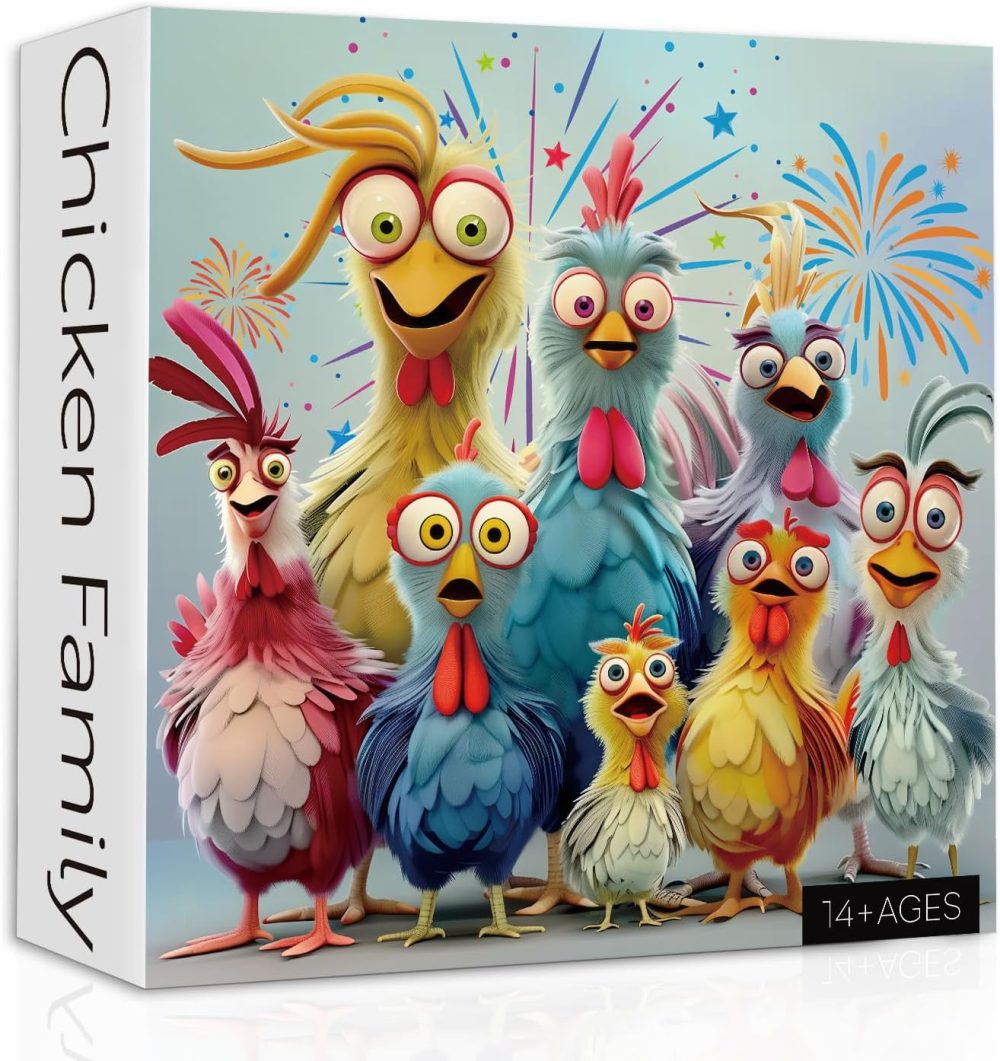 🦃🐔 Thanksgiving Chicken Puzzle – Tranh Ghép Gà Gia Đình 1000 Mảnh