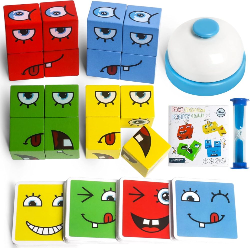 Montessori Wooden Face-Khối ghép hình bằng gỗ Montessori thay đổi khuôn mặt