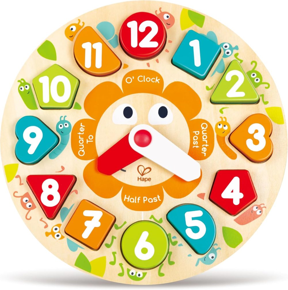 ⏰🧩 Hape Chunky Wooden Clock Puzzle – Đồng Hồ Gỗ Ghép Hình 13 Mảnh