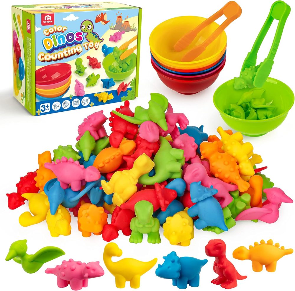 🦖🌈 Bộ đồ chơi phân loại khủng long đếm Coogam