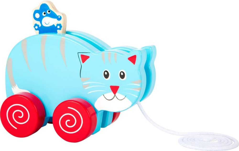 🐱🐭🪵 small foot Pull‑Along Cat & Mouse – Mèo & Chuột Kéo Gỗ Cho Bé