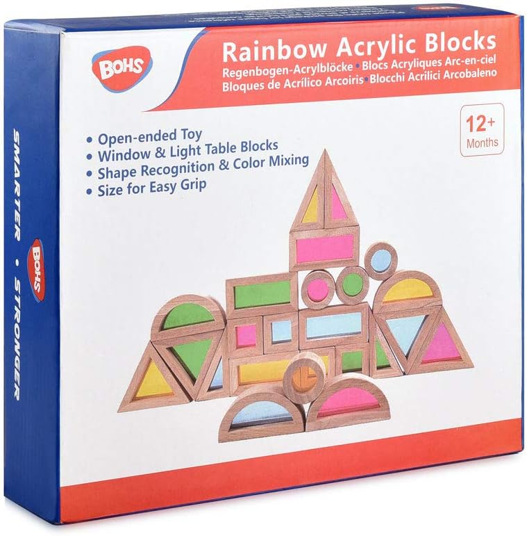 🌈🔲 BOHS Rainbow Acrylic Blocks – Khối Xuyên Sáng Cầu Vồng Cho Bé