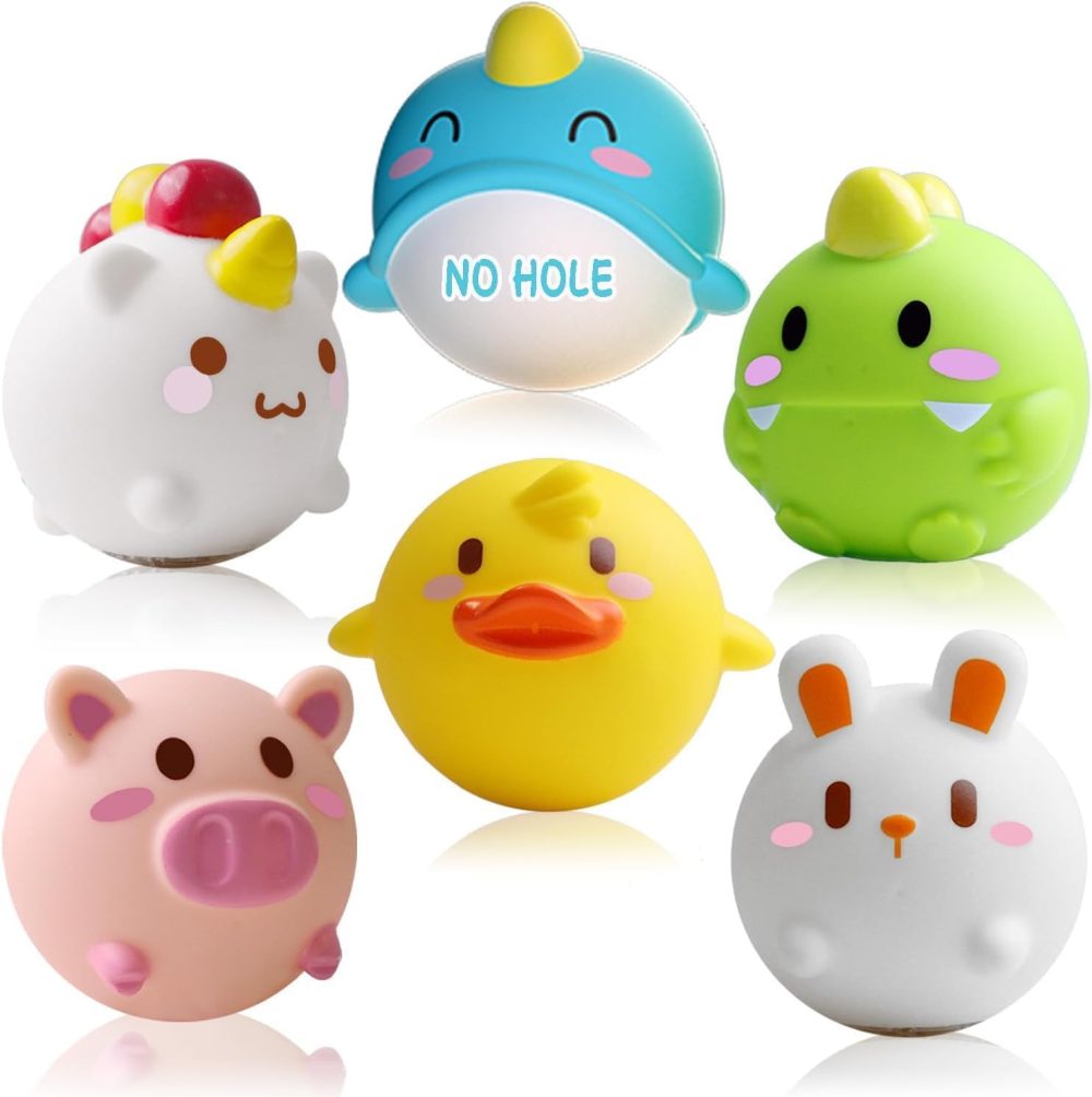 🛁🐶🦆 Baby Bath Toys Mold Free – Bộ 6 Thú Tắm Không Lỗ Cho Bé