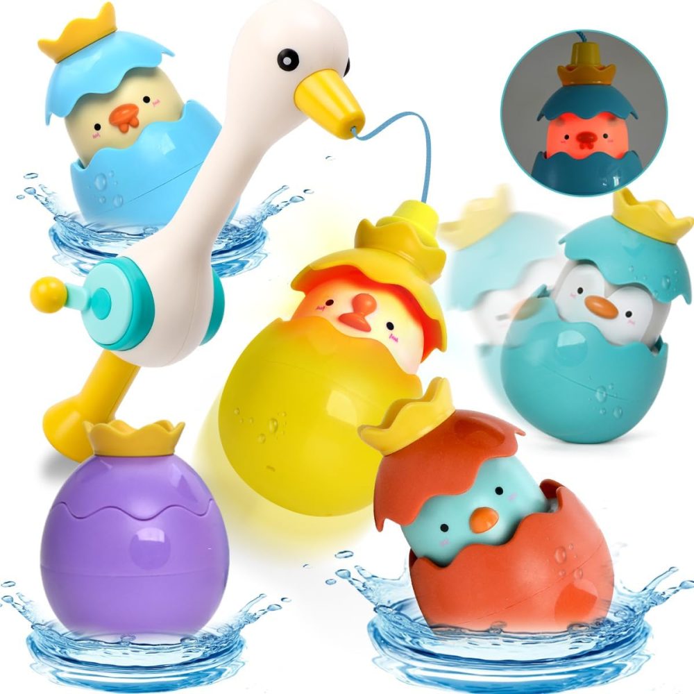 🛁🎣✨ Đồ Chơi Tắm Câu Cá Nam Châm – Trứng Nở Phát Sáng (Bộ 6)