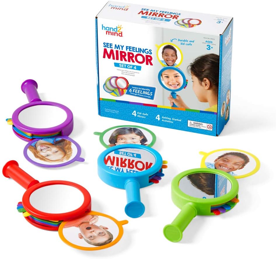 😊🪞 See My Feelings Mirror – Bộ Gương Học Cảm Xúc Cho Bé (4 chiếc)