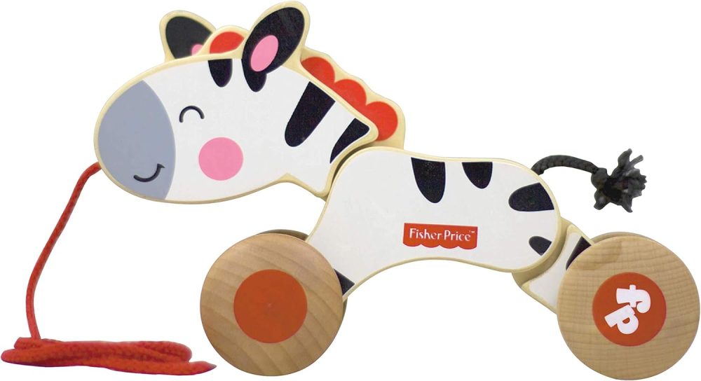 🦓🪵 Fisher‑Price Pull Along Wooden Zebra – Ngựa Vằn Kéo Gỗ Cho Bé
