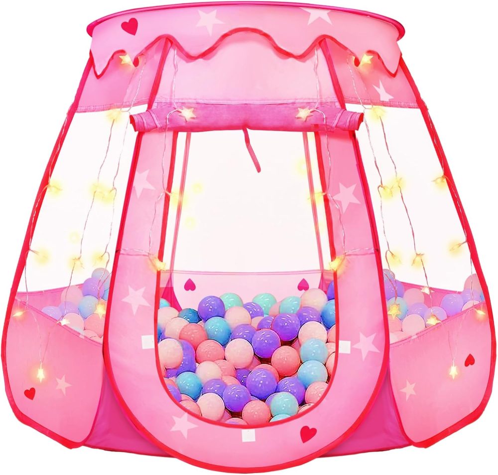 👑✨ TooyBing Pop‑Up Princess Tent – Lều Công Chúa Có Đèn Sao Cho Bé