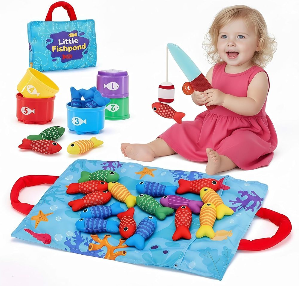 🐟📘🧵 Montessori 2‑in‑1 Cloth Fishing Game & Book – Đồ Chơi Vải Câu Cá Cho Bé