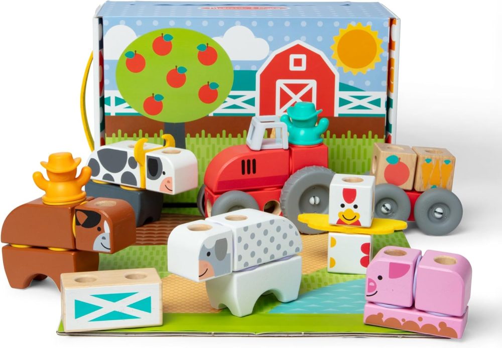 🚜🌾🪵 Melissa & Doug Blockables Farm – Bộ Xây Dựng Nông Trại Gỗ 56 Chi Tiết