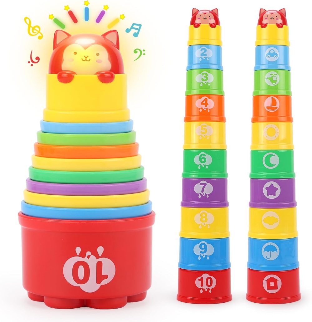 🧠🥤 PELOSTA Stacking Cups – Bộ 10 Cốc Xếp Chồng Montessori