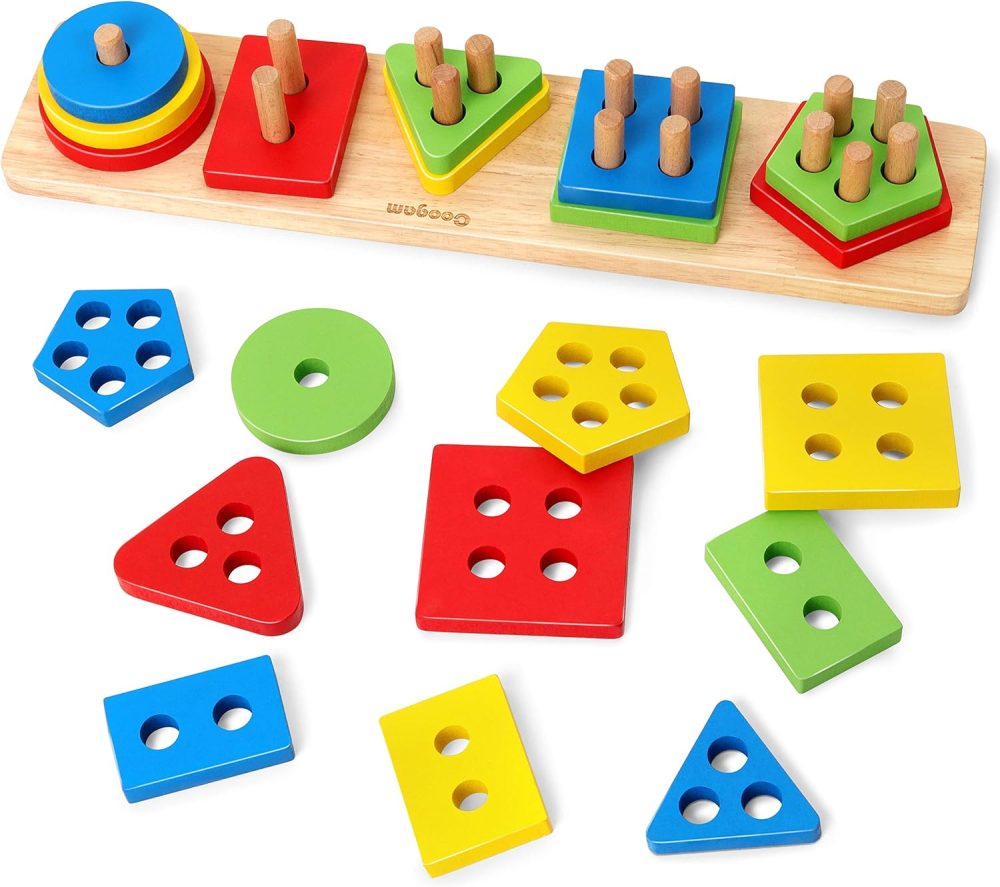 🧩🪵 Coogam Sort & Stack – Đồ Chơi Gỗ Phân Loại & Xếp Hình Montessori Cho Bé