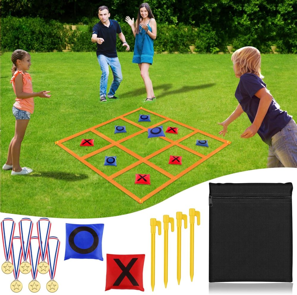 ❌⭕ Giant Tic Tac Toe Strap Game – Cờ Ca-rô Khổng Lồ 4ft x 4ft (Ném Túi Đậu)