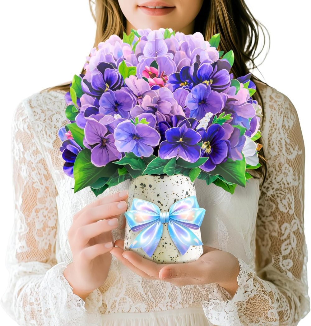 💜🌸 Violet Pop‑Up Card – Thiệp 3D Bó Hoa Tím Cao Cấp