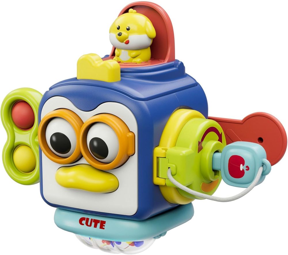 🧸🧠 BILBYBOP Montessori Busy Board Cube – Đồ Chơi Cảm Giác Cho Bé 1–3 Tuổi