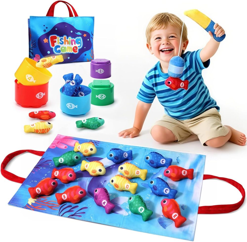 🎣🧺 HAOON Montessori Cloth Fishing Game – Đồ Chơi Câu Cá & Xếp Chồng Cho Bé