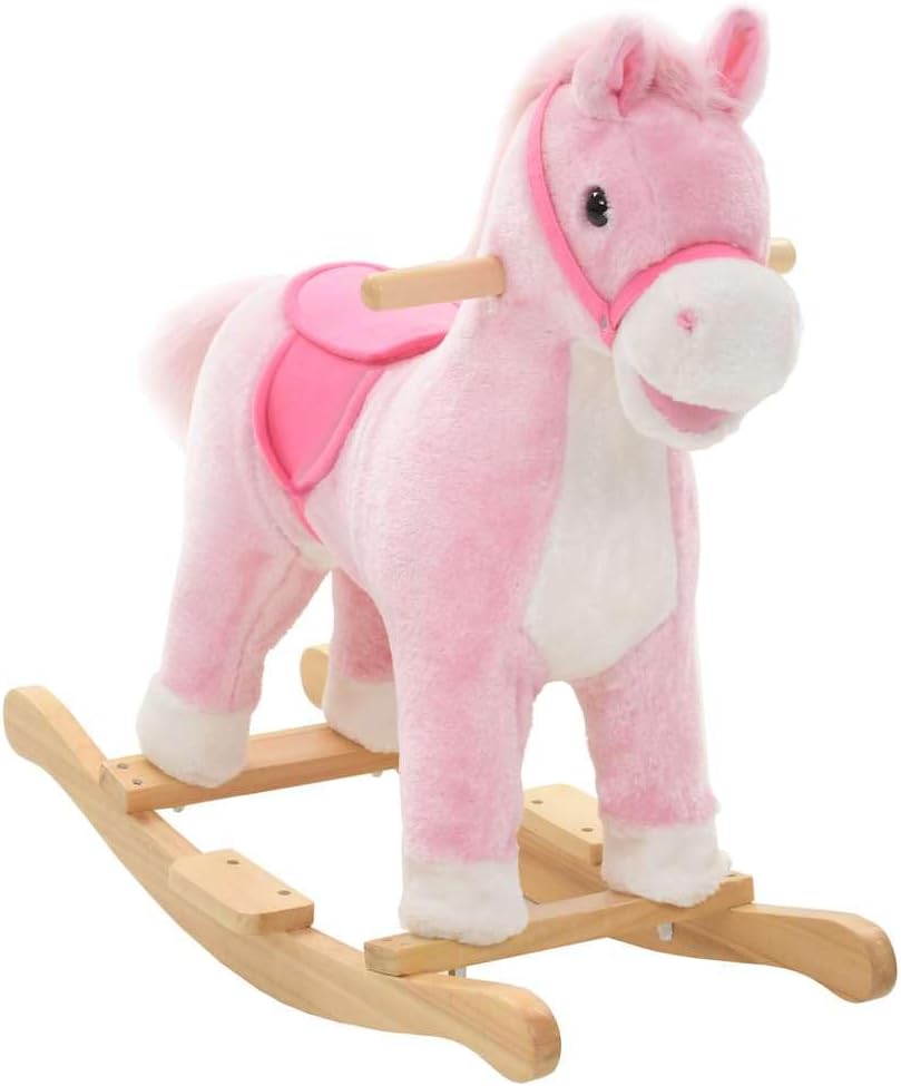 🦄💗 vidaXL Rocking Animal Horse Plush – Pink