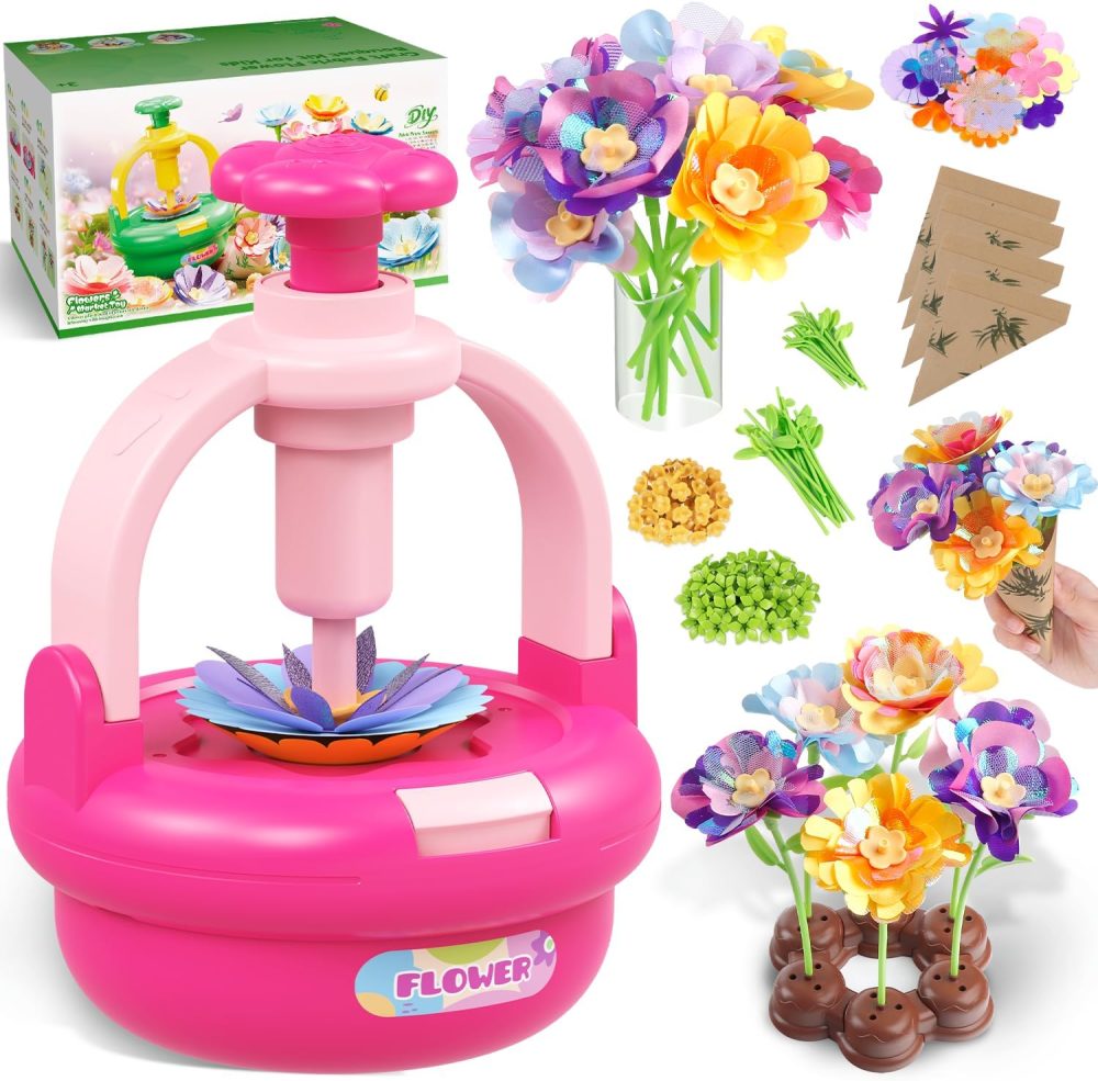 🌸💐 Yuyctwg DIY Fabric Flower Bouquet Craft Kit – Pink