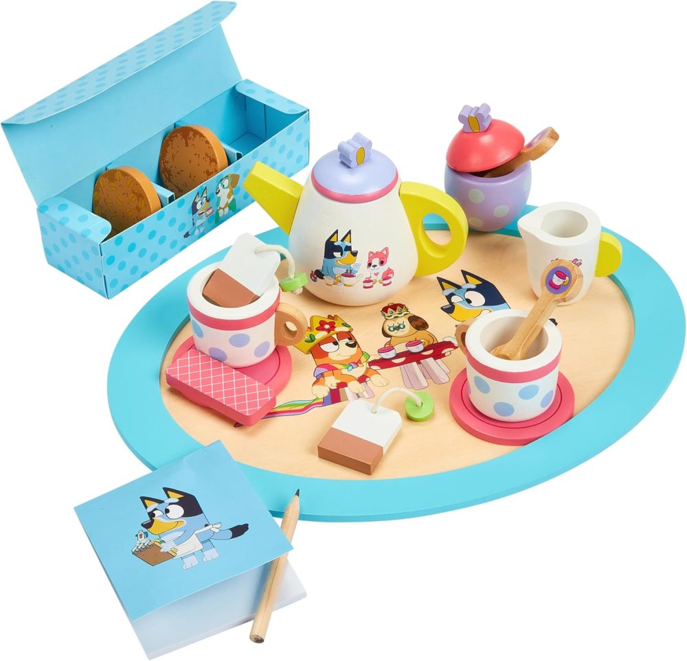🫖💙 Bluey Wooden Tea Party – 18 Piece Activity Playset