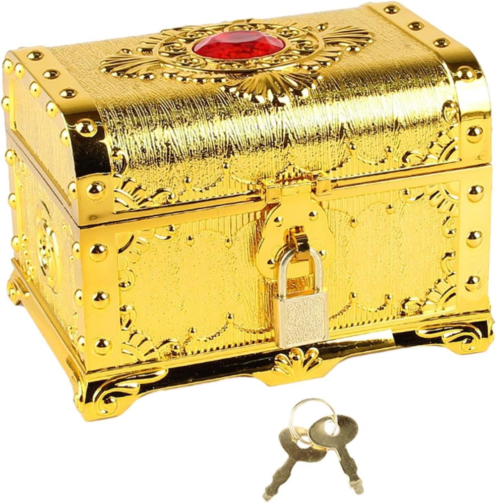🏴‍☠️💰 Pirate Treasure Chest Kids Storage Box – Gold