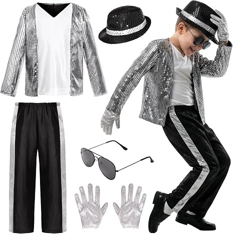 🕺✨ Kids Dance Star Costume Boys – 80s/90s Pop Stage Outfit