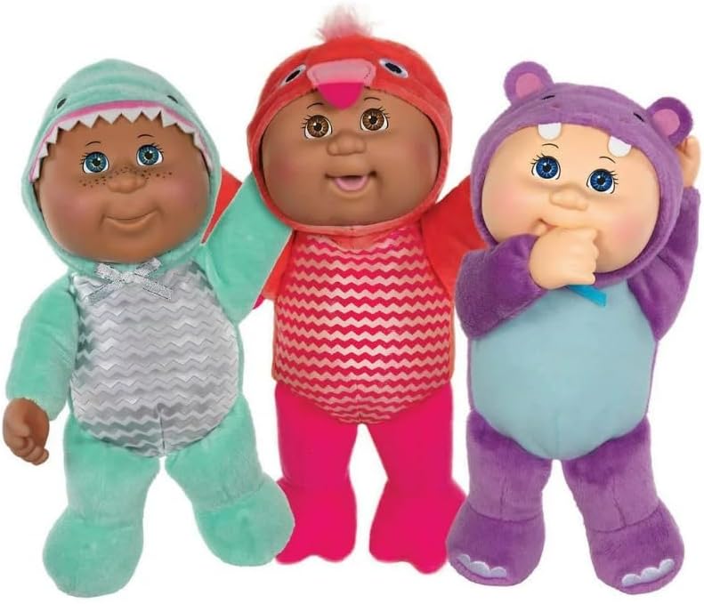 🦈🦜🦛 Cabbage Patch Kids – Collectible Cuties Exotic Friends 3 Pack
