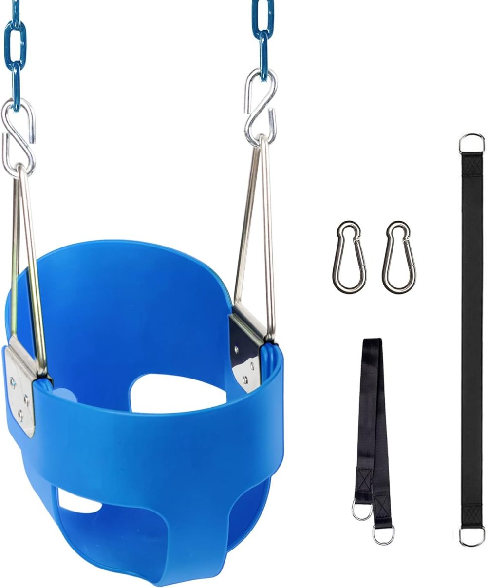 💙🛝 KINSPORY Toddler Swing – Full Bucket Baby Swing (Blue)