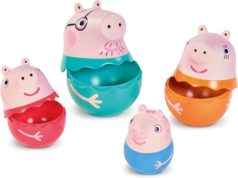 🐷🛁 TOMY Toomies Peppa Pig Nesting Family Bath Toy