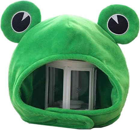 🐸🎭 Cartoon Frog Plush Headgear Costume