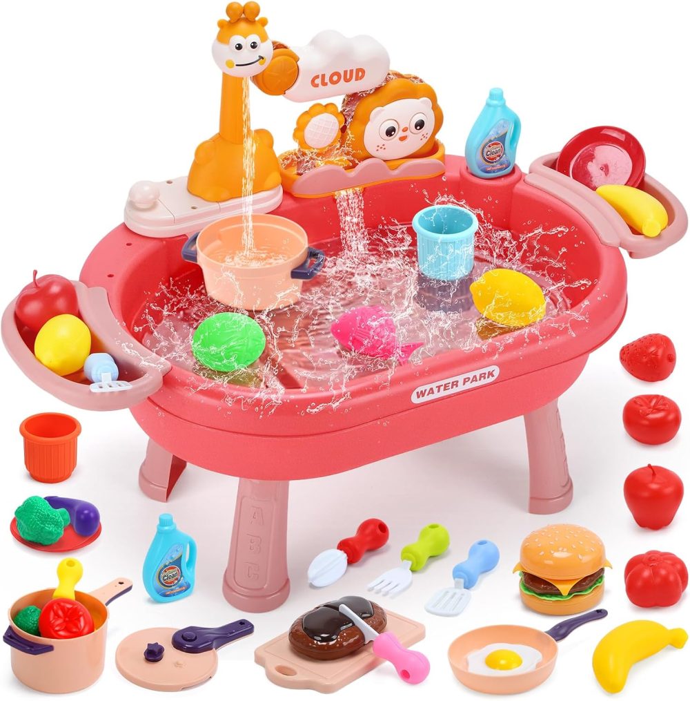 💦🍳 HOLYFUN Kids Play Water Table & Toy Sink Kitchen