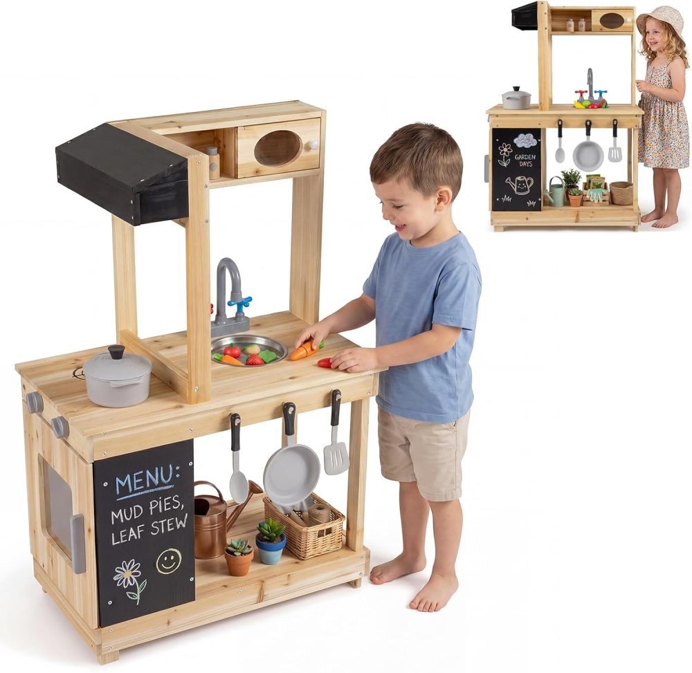 👩‍🍳🌿 HONEY JOY Outdoor Mud Kitchen for Kids