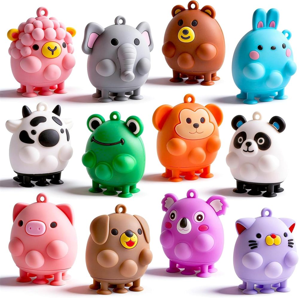🐸🦁 ChildFun Animal Pop Fidget Toys – 12 PCS