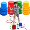 🌈🏃 Foilswirl Balancing Stilts & Hopscotch Ring Game Set