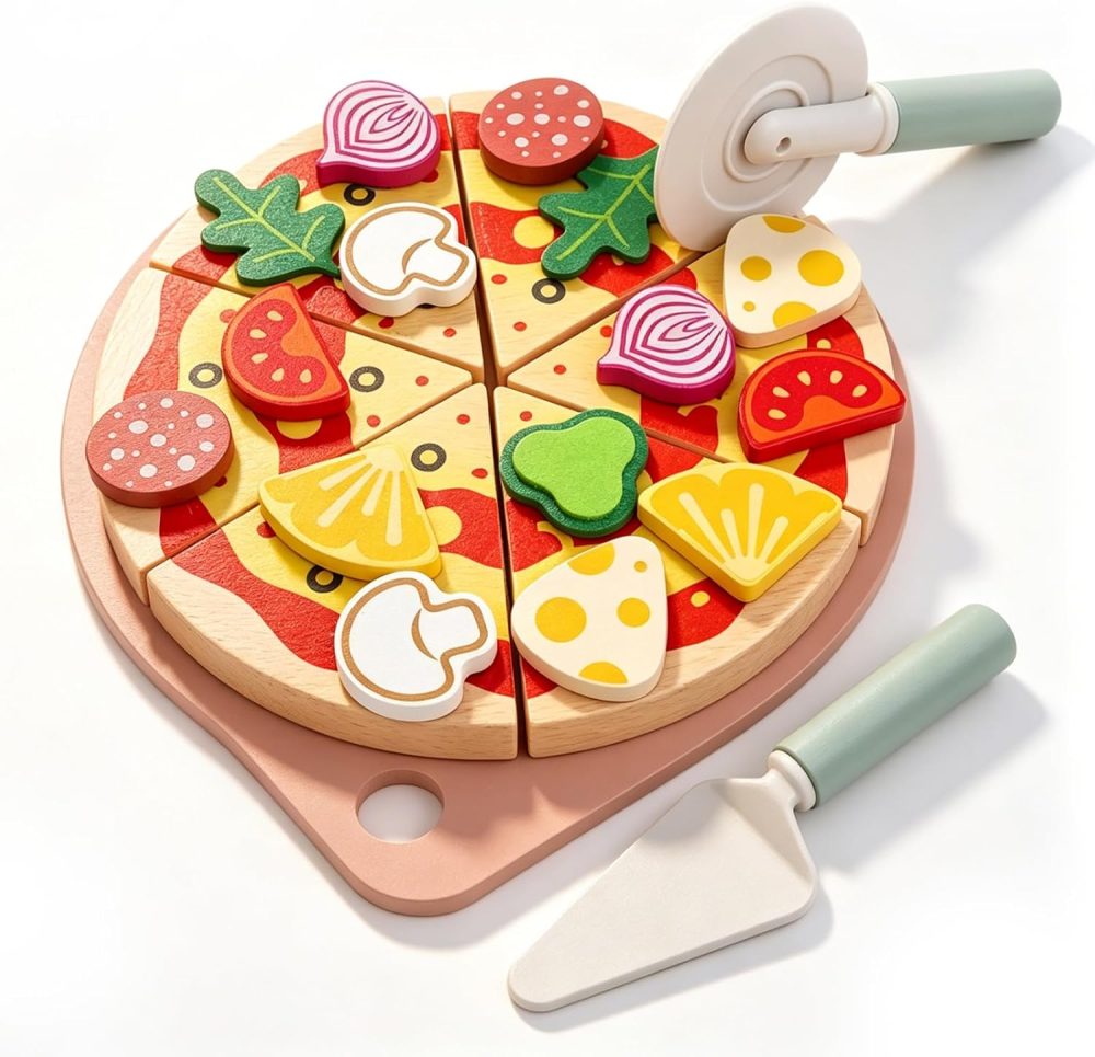 🍕👨‍🍳 MonteSpi Wooden Pizza Play Set (27PCS)