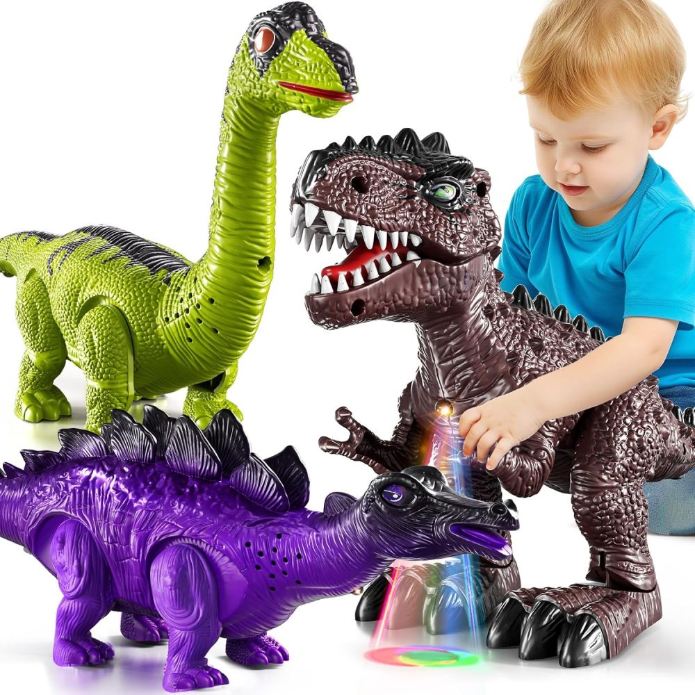 🦖⚡ MSKOLER 3 Pack Electric Walking Dinosaur Toys