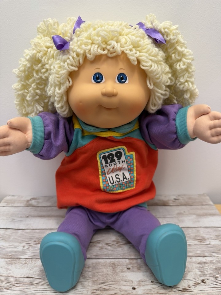 👧🧸 1990 Hasbro CPK #30 Girl – Double Cream Yarn Popcorn